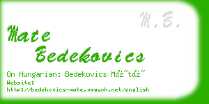 mate bedekovics business card